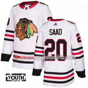 Chicago Blackhawks Brandon Saad 20 Adidas 2017-2018 Wit Authentic Shirt - Kinderen